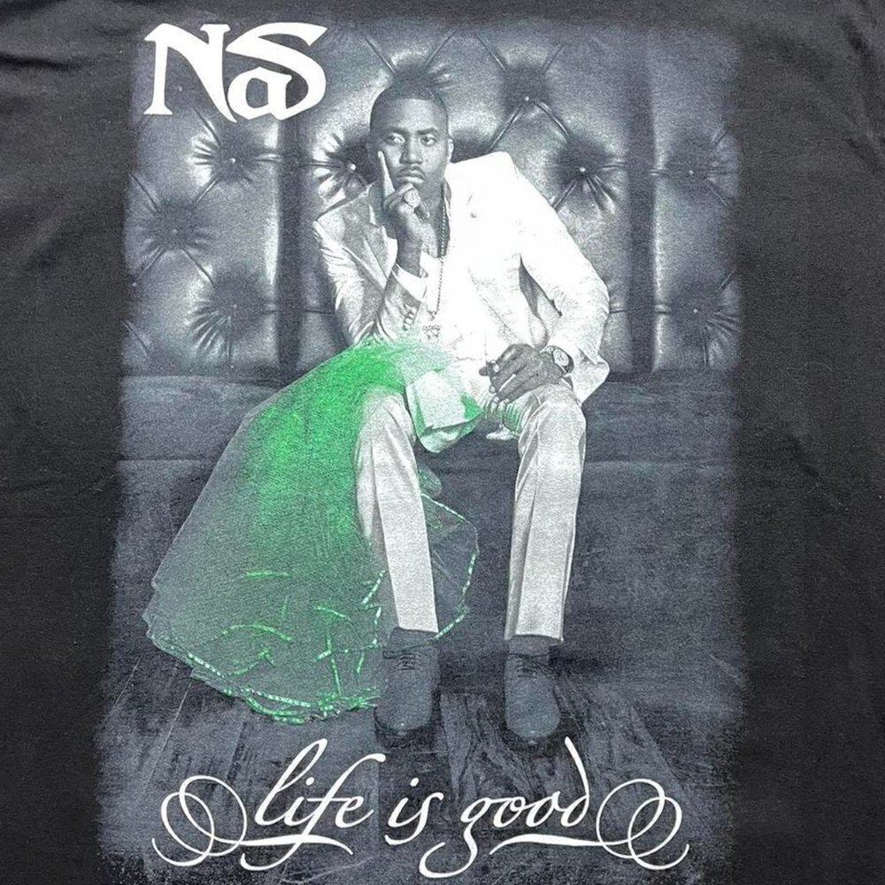 Nas rap style t shirt y2k vintage men’s L - Picture 4 of 6